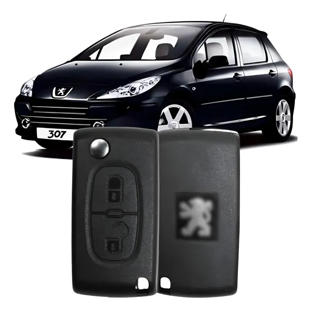 Chave Canivete Peugeot 207 307 308 Alarme Original 2 Botões