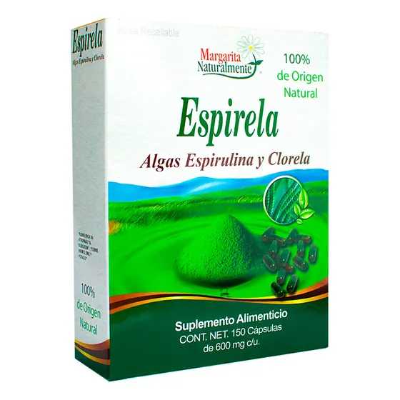 Espirela (alga Espirulina Y Clorela) 150 Capsulas Margarita Naturalmente
