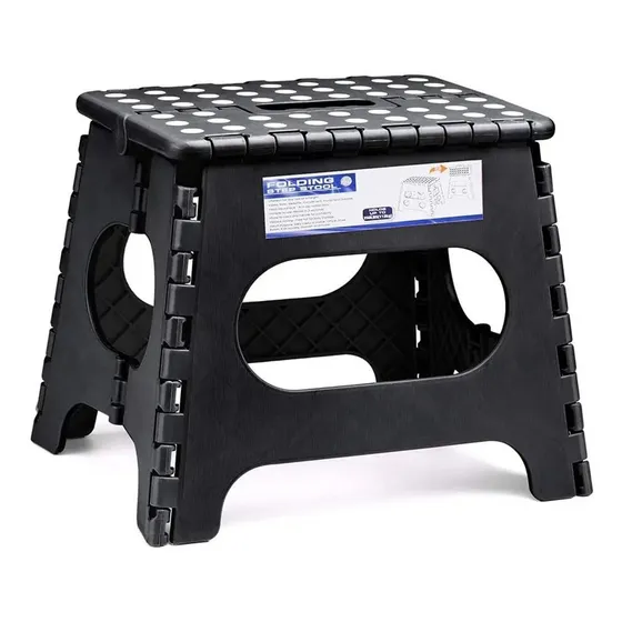 Banqueta Banco Plegable Escalera Plástico Reforzado 22 Cm Color Negro