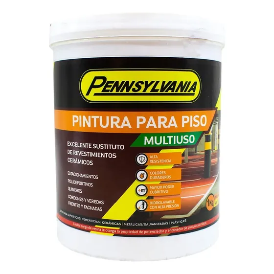 Pintura De Piso Y Fachadas Pennsylvania 4 Kg / 10 Colores