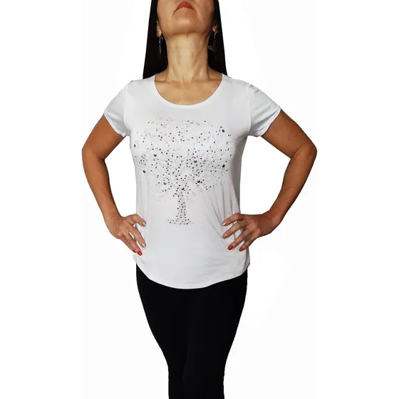 Remera Modal Tachas Brillosa Brillos Dibujos Elegante