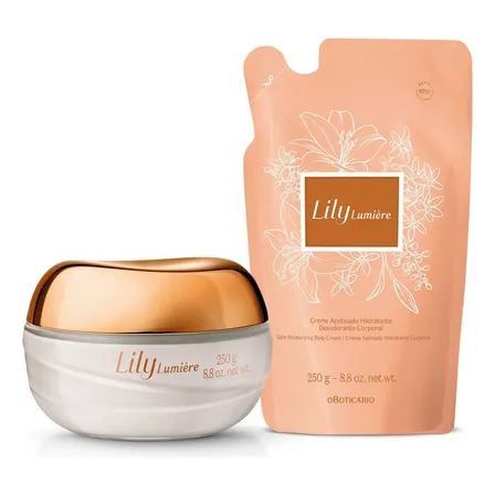 Kit Lily Lumière: Creme Hidratante Corporal 250g+ Refil 250g