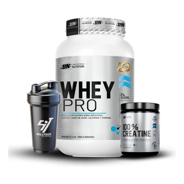 Whey Pro 1.1kg Vainilla+creatina Universe Nutrition 250gr+s Vainilla