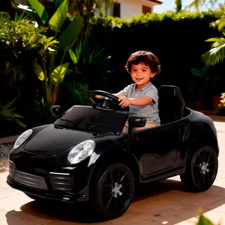 Carrinho Elétrico Infantil Com Controle Remoto Porsche 12v Preto