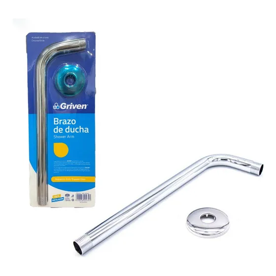 Tubo O Brazo Para Regadera Ducha Con Roseta Redonda
