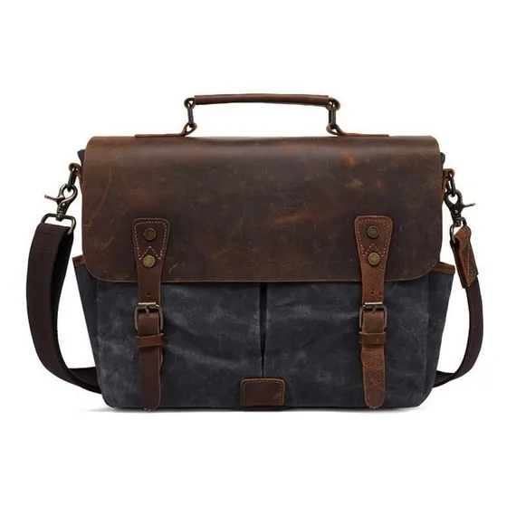 Bolsa Mensajero Informal Lona Vintage Retro Impermeable Para