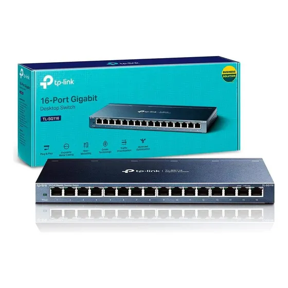 Hub Switch 16 Portas Deskotp Switch Tl-sg116 Tp-link