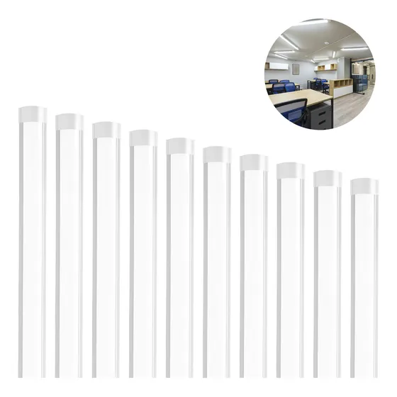 Kit 10 Luminária Tubular Sobrepor Led Linear 120cm 80w Frio