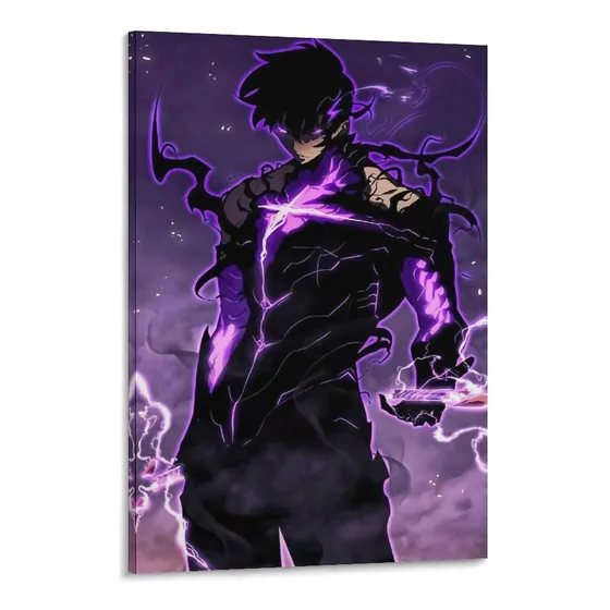 Cuadro Decorativo Solo Leveling Anime Arte Canvas 30x45cm Sung Jin Woo