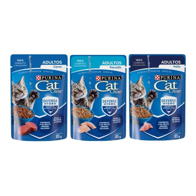 150 Sobres Cat Chow Para Gato Adulto Sabores Surtidos 100g