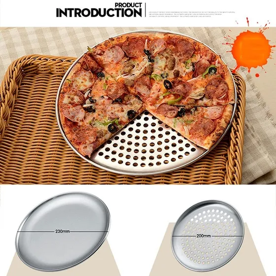 Lialiya Sarten Pizza Acero Inoxidable Agujero Bandeja 12