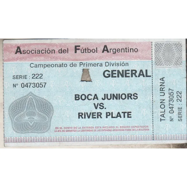 Antigua Entrada - Boca Vs River - Primera Division Años 90