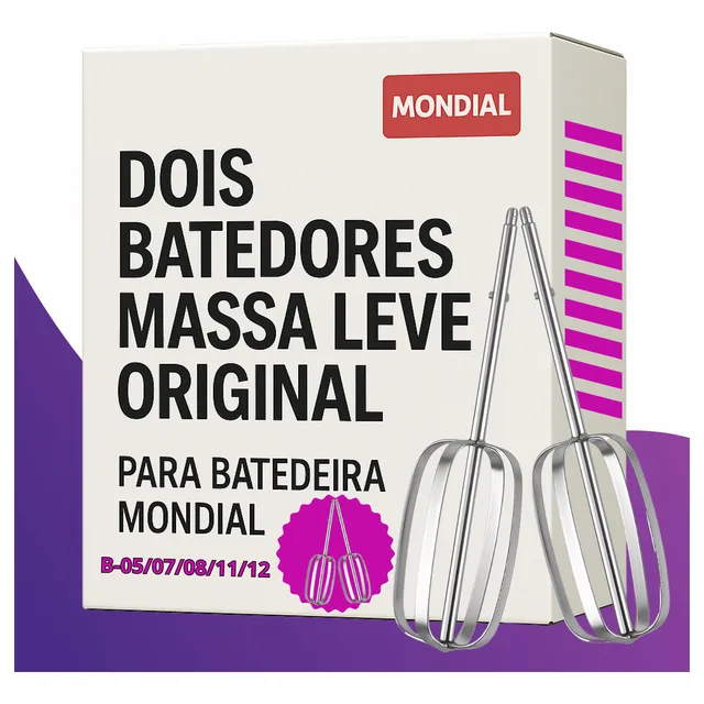 Batedor Massa Leve Original Mondial | Modelos B-05 B-07 B-08