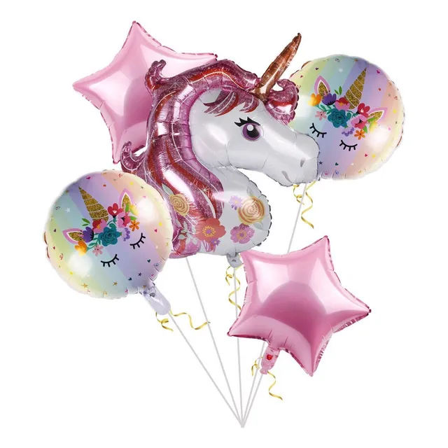 Set 5 Globos Unicornio Rosa Para Decoración Y Fiesta Caracas