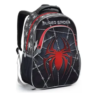 Mochila Homem Spider Dark Aranha Infantil Escolar Média Mochila Homem Spider Dark Aranha Infantil Escolar Média