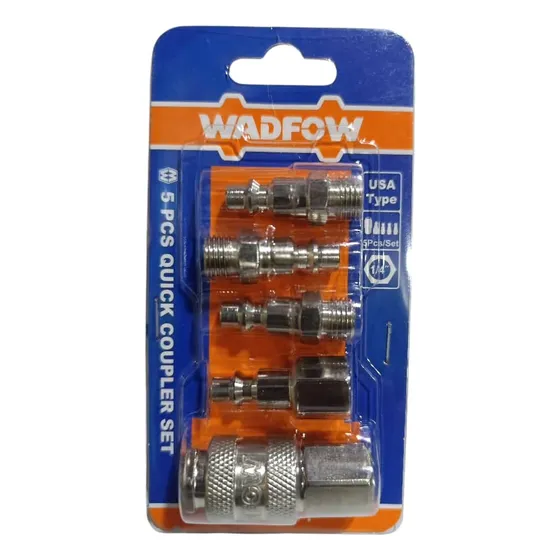 Set De 5pzs Acople Rapido Tipo Americano P/compresor 1/4pLG