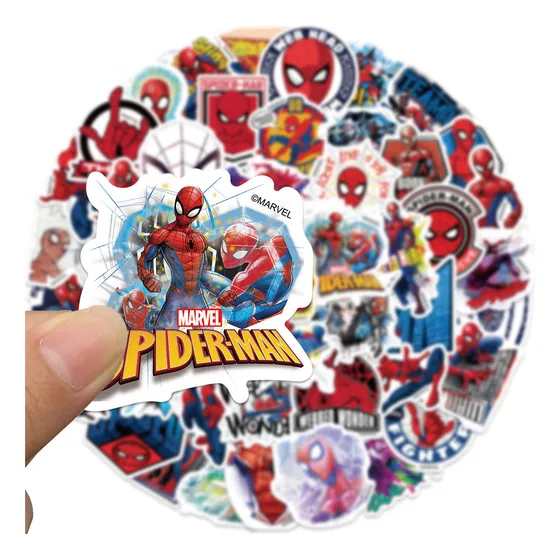 Spider Man 100 Calcomanias Stickers Contra Agua