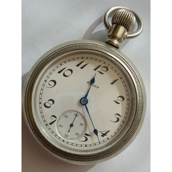 Reloj Bolsillo Antiguo 1926 Elgin Funciona Muy Bien Blanco
