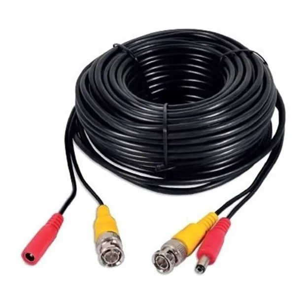 Cable De Video Qian, Bnc, Macho/hembra, 18 Metros, Negro (qcv1701)