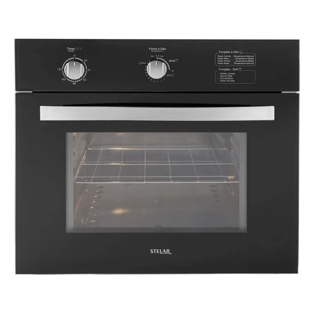 Forno À Gás Natural Gn De Embutir Com Grill 46 Litros Stelar