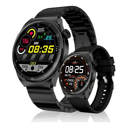 Relógio Inteligente Smartwatch Aurafit Am05 Tela Amoled 1.43 Laranja Sport Preto