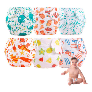 Pañales Ecológicos De Tela Para Bebé 6 Pañales + 6 Insertos Pañales Ecológicos De Tela Para Bebé 6 Pañales + 6 Insertos