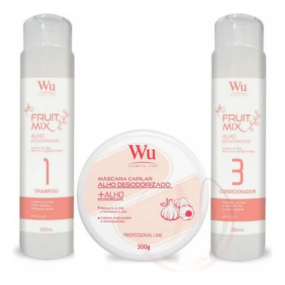 Kit Alho Desodorizado Tratamento Capilar Profissional Wu