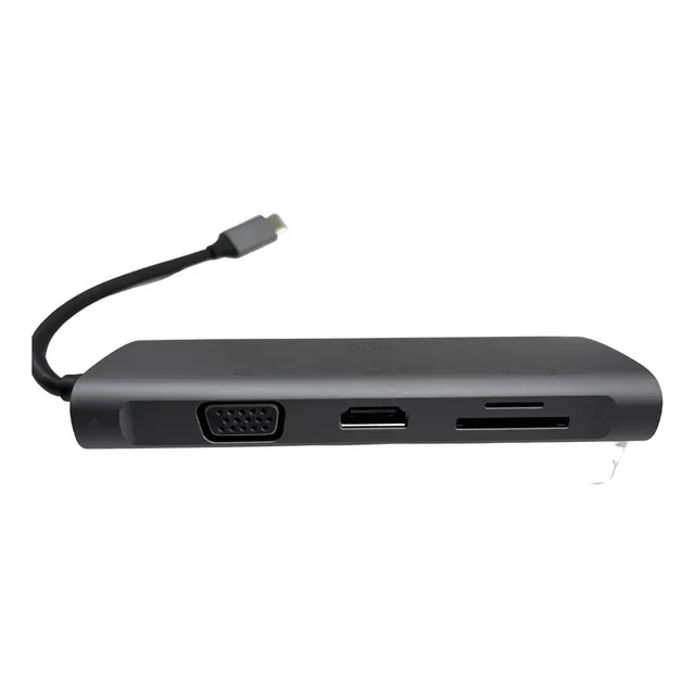 Convertidor Tipo C 11 En 1 Hdmi 4k Rj45 Giga Vga Audio Xue