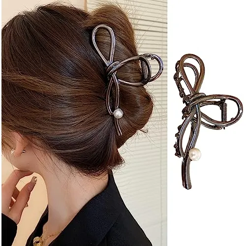 Clips De Pelo Grande Metal Negro Tazón De Pelo Clips S87f3
