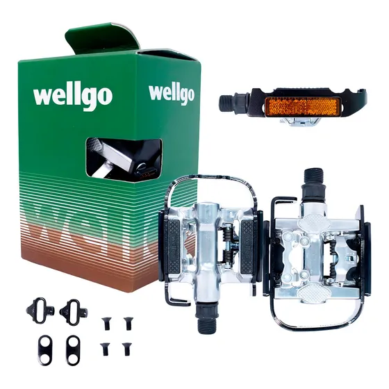 Pedal Clip Plataforma Wellgo C002 + Tacos Mtb 9/16