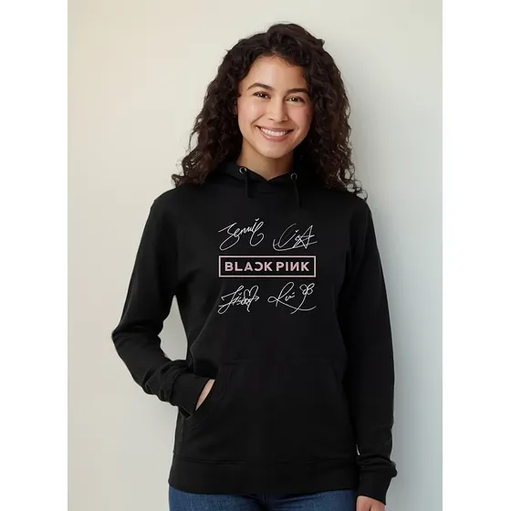 Buzo Canguro Black Pink - K-pop -  Infantil