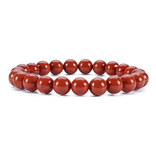 Pulsera Piedra Natural Jaspe Rojo 