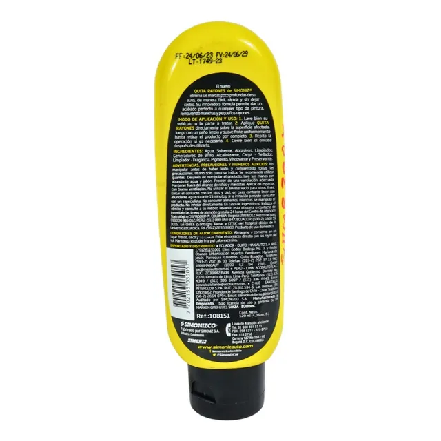 Crema Quita Rayones 120ml Simoniz