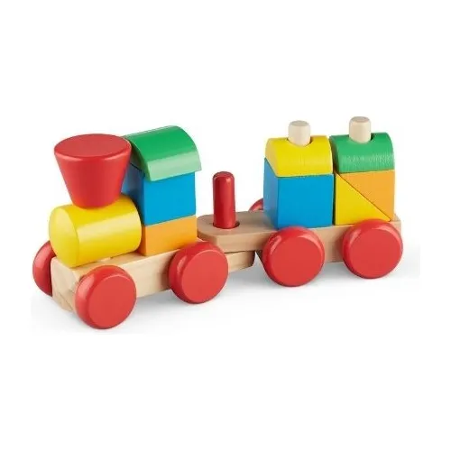 Tren Pequeño Apilable De Colores De Madera 12 Piezas