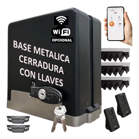 Motor Porton Corredizo Base Metal Con Cerradura 400kg 1/4hp