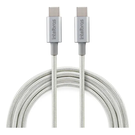 Cabo USB-C para USB-C de 1,5m em Nylon Branco EUCC 15NB Intelbras