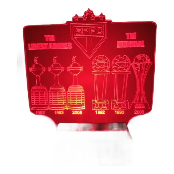 Luminária Led São Paulo Futebol Clube Tri Mundial 