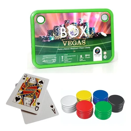 Juego Mesa Box Las Vegas Set Poker Dados Blackjack Plastigal