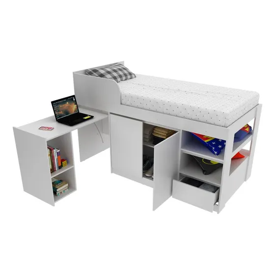 Cama Solteiro Com Escrivaninha Multimóveis Vcr35067