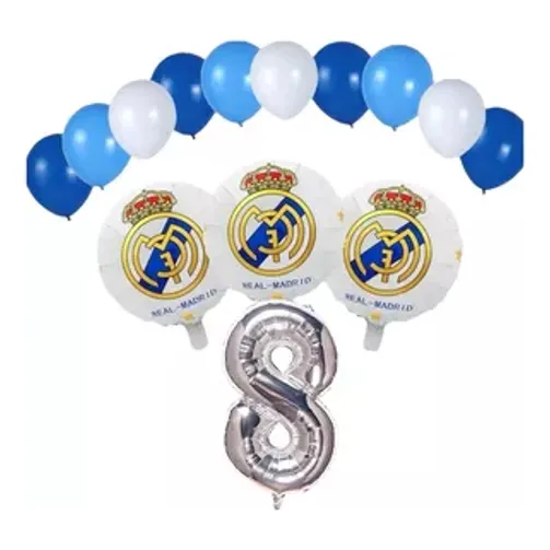 Kit De 15globos Futbol Barcelona / Real Connumeros Gigantes 