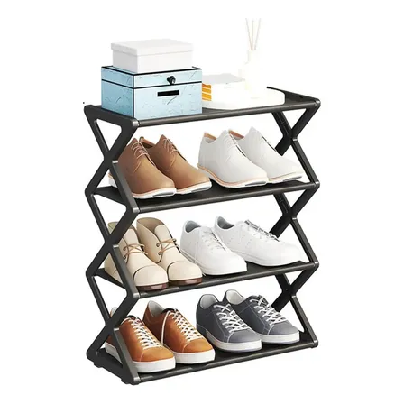 Sapateira Vertical Organizadora 4 Andares Preto