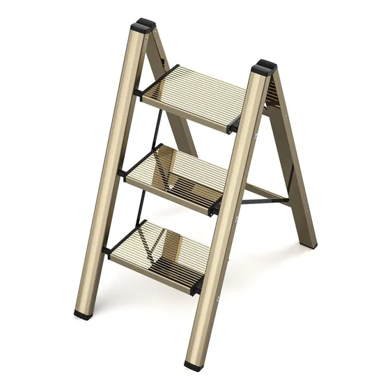 3 Escaleras Escalonadas, Taburete De Aluminio Plegable Con P