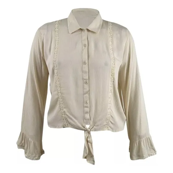Blusa Dama Camisa Detalles Crochet Marca Gypsies