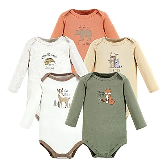 Hudson Baby Unisex Baby Cotton Long-sleeve Bodysuits Cvtvq