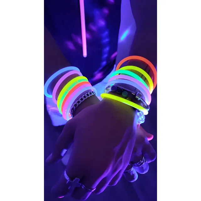 Pulseras Fluor X100 Luminosas Cotillon Colores Flúo Neon