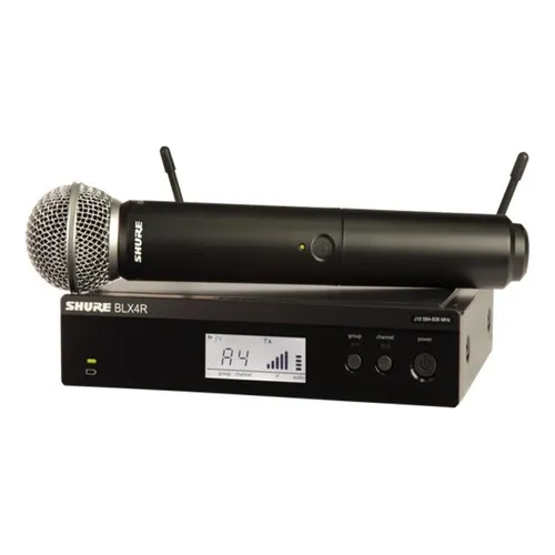 Microfone sem fio Blx24r/SM58 Shure Fk12 cor preta