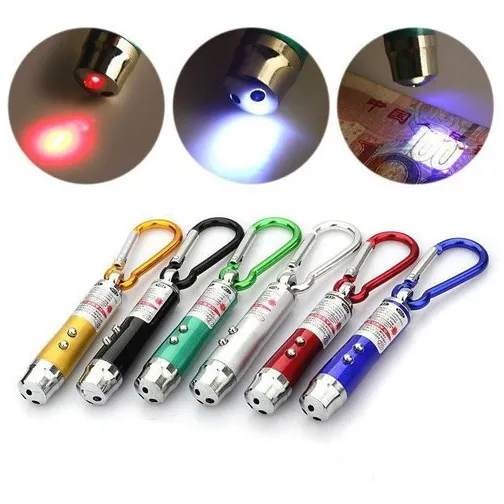 12 Láser Llavero 3x1 Luz Led Uv Detectar Billetes Falsos