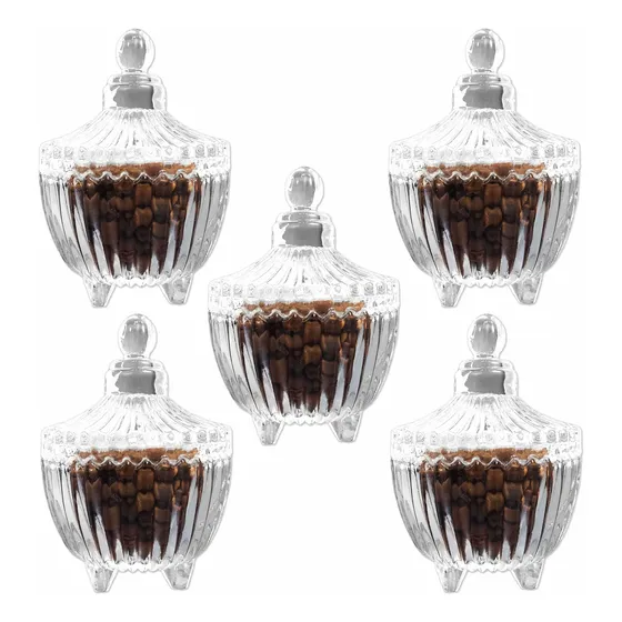 Set 5 Portavela Caramelera Recipiente Vela De Soja Deco Bz3