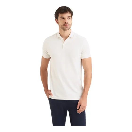Vélez Polo Casual Algodón Pima Crema
