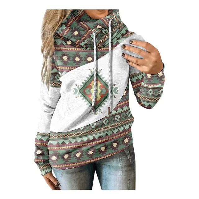 Sudadera Capucha Para Mujer Manga Larga 3d Una Pieza Color